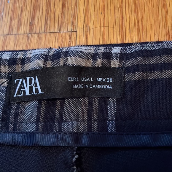 Zara Slim Plaid Dress Pants - Picture 4 of 7